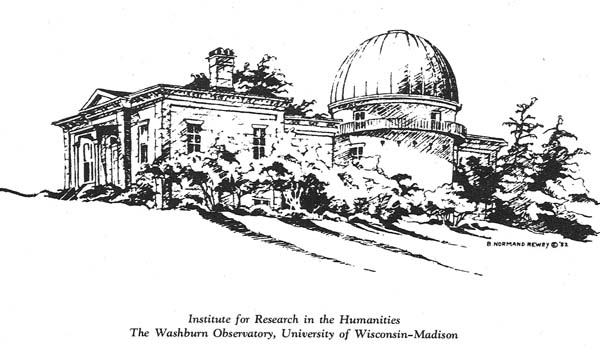 Black and white drawing of Washburn Observatory
