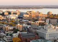 Aerial view of the UW-Madison campus