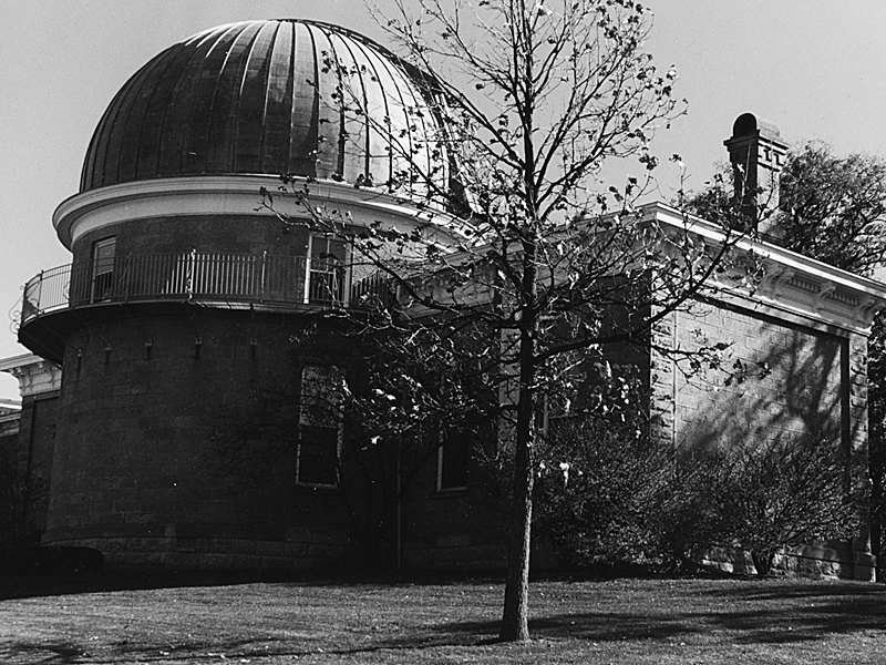 Black and white image of Washburn Observatory