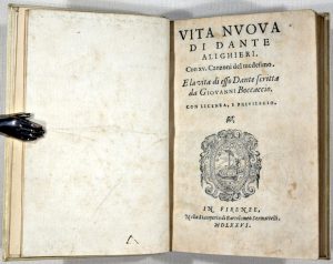 image of the frontispiece for Dante's book "Vita Nova"