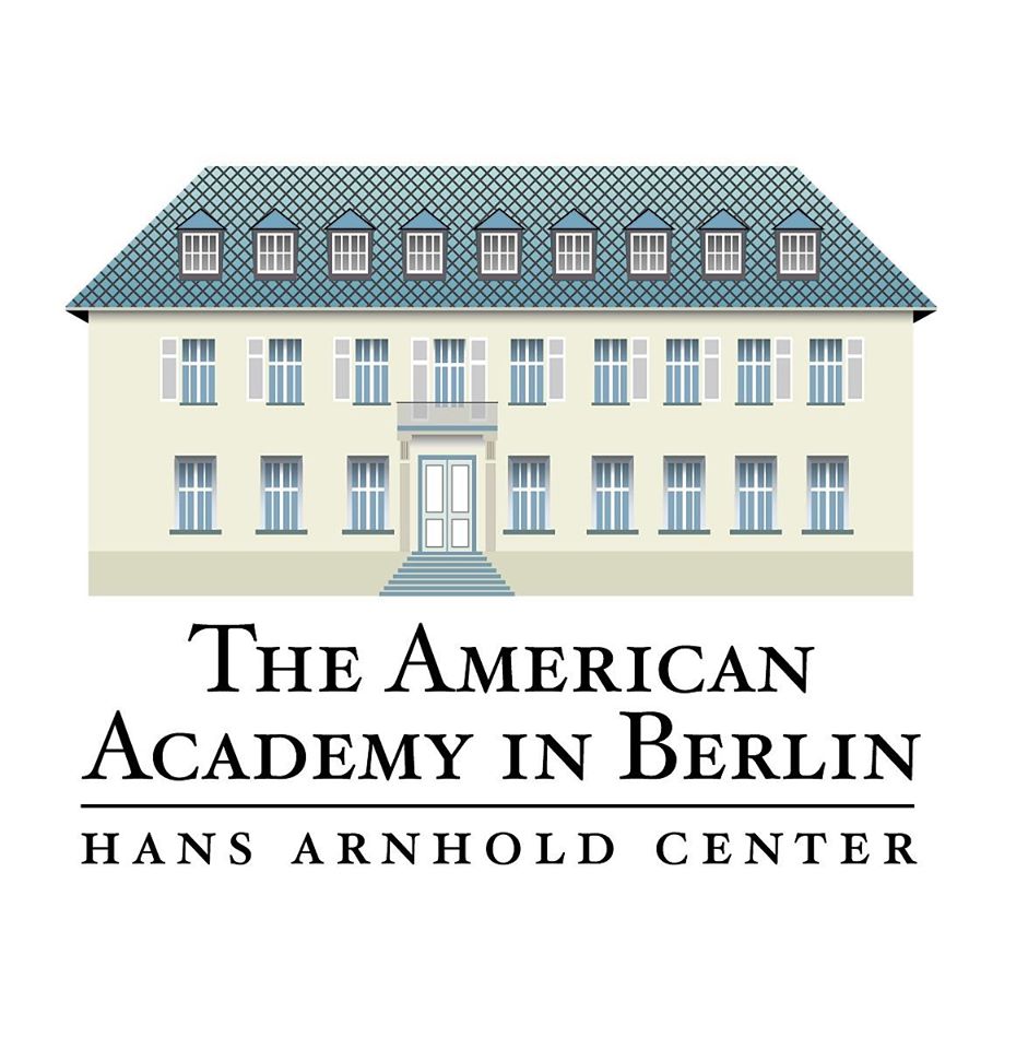 logo of the American Academy in Berlin with diagram of a house on a white background