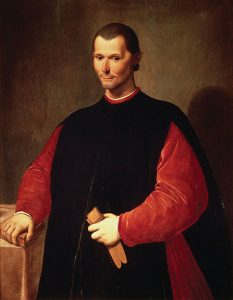 Posthumous painted portrait of Niccolo Machiavelli. 