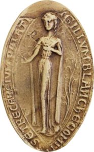 Medieval carving of Blanche of Navarre.