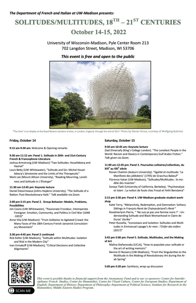 Poster of the symposium with with the schedule of events.