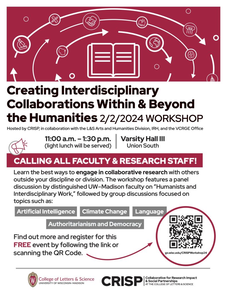 Interdisciplinary Collaborations Within & Beyond the Humanities Flyer.