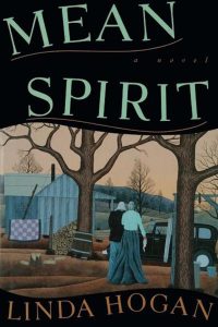 Mea Spirit cover image with two people walking between trees.