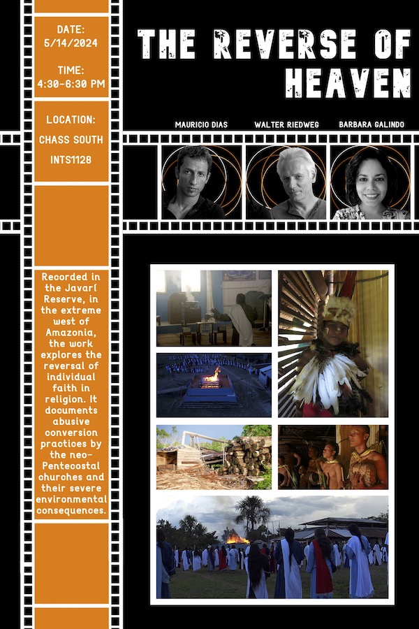 Poster of The Reverse of Heaven Screening. Date 5/14/2024 at 4:40pm in the Chass South Institute at UC Riverside.