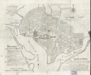 Drawing of an initial plan for the "City of Washington"