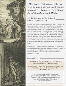 Image of the poster for Martin Rueff's talk.