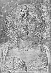 A seventeenth-century schematic sketch of a woman based on common Petrarchan descriptors