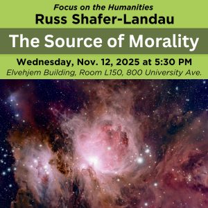 Image of the poster advertisement for the lecture depicting a galaxy