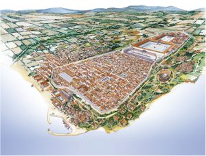 Image of a Hypothetical drawing of Tarraco in the 2nd century